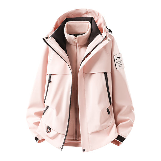 Herren modulare wasserdichte Outdoorjacke mit herausnehmbarer Fleece-Innenjacke, Kapuze und Reißverschlusstaschen Nord Taschen