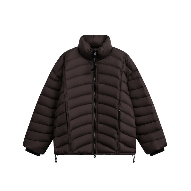 Damen Kurz geschnittene ultraleichte Steppjacke mit Stehkragen Nord Taschen