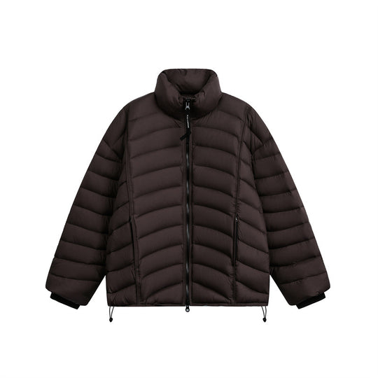 Damen Kurz geschnittene ultraleichte Steppjacke mit Stehkragen Nord Taschen