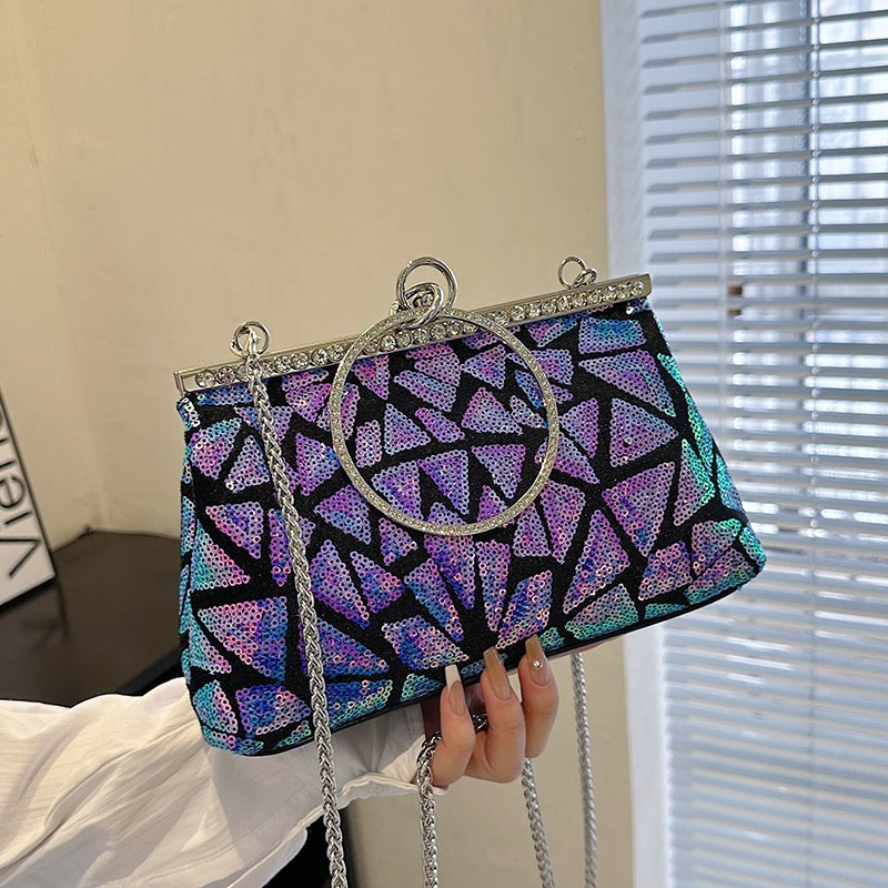 Damen glamouröse Clutch-Tasche mit funkelnden Pailletten Nord Taschen