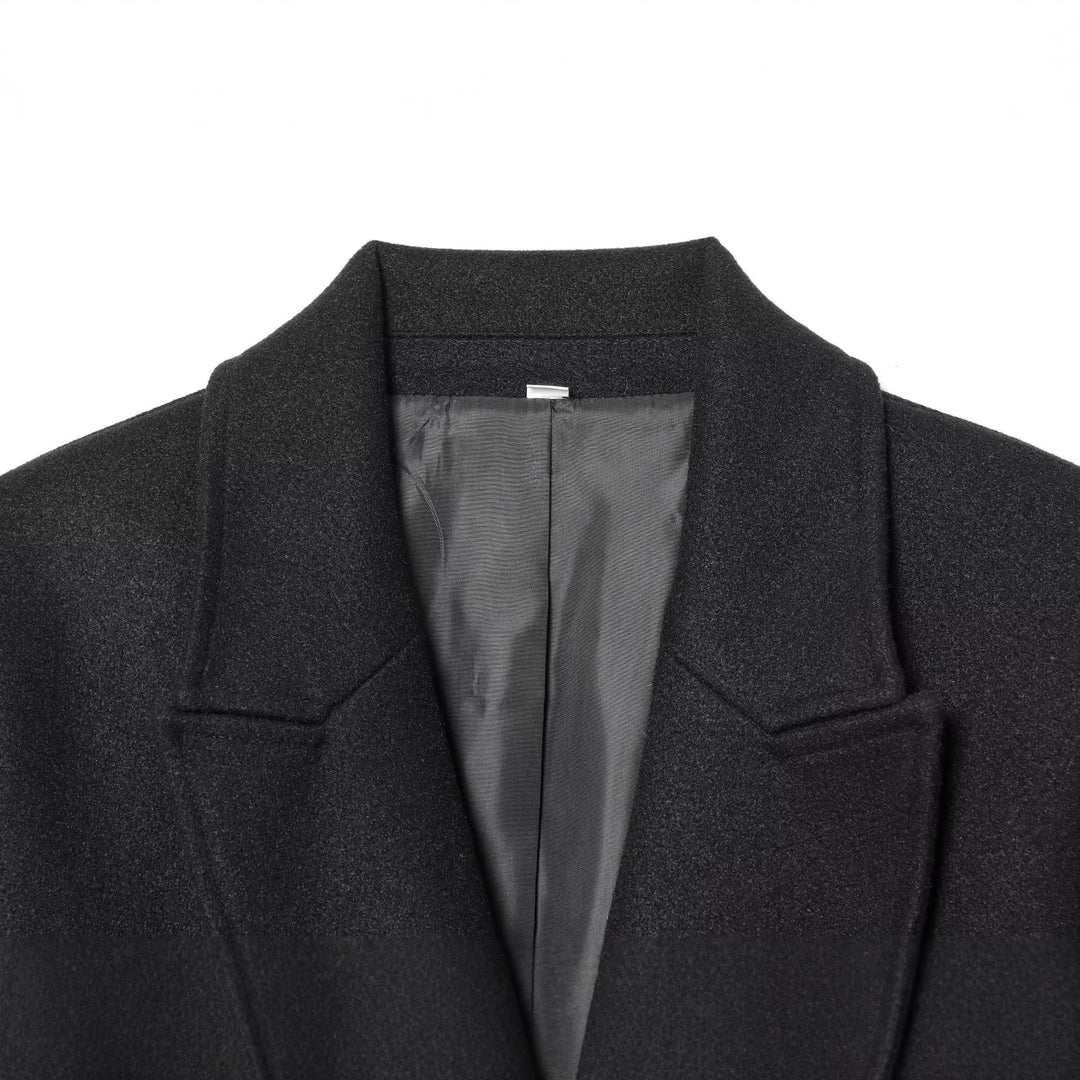 Damen Langer Doppelreihiger Mantel mit schmaler Taillierung und Schalkragen Nord Taschen