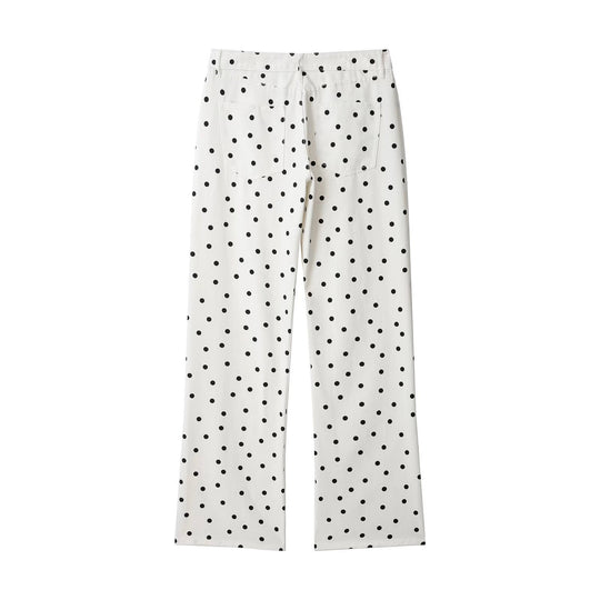 Damen Jeanshose mit weitem Bein, hohem Bund und Polka‑Dot‑Print Nord Taschen