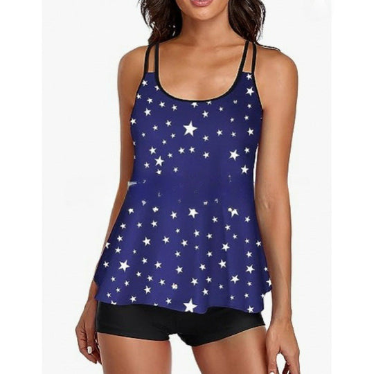 Damen Sportliches Tankini-Set mit bequemem Shorts und verstellbaren Trägern Nord Taschen