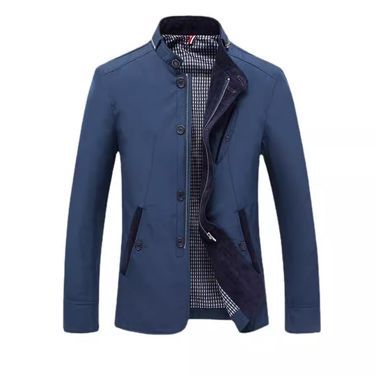 Herren leichtes Canvas‑Fieldblouson mit Stehkragen und kombinierter Zipper‑Knopffront Nord Taschen