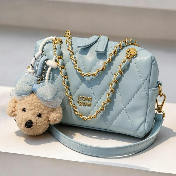 Damen modische Mini-Handtasche mit verspieltem Tieranhänger Nord Taschen