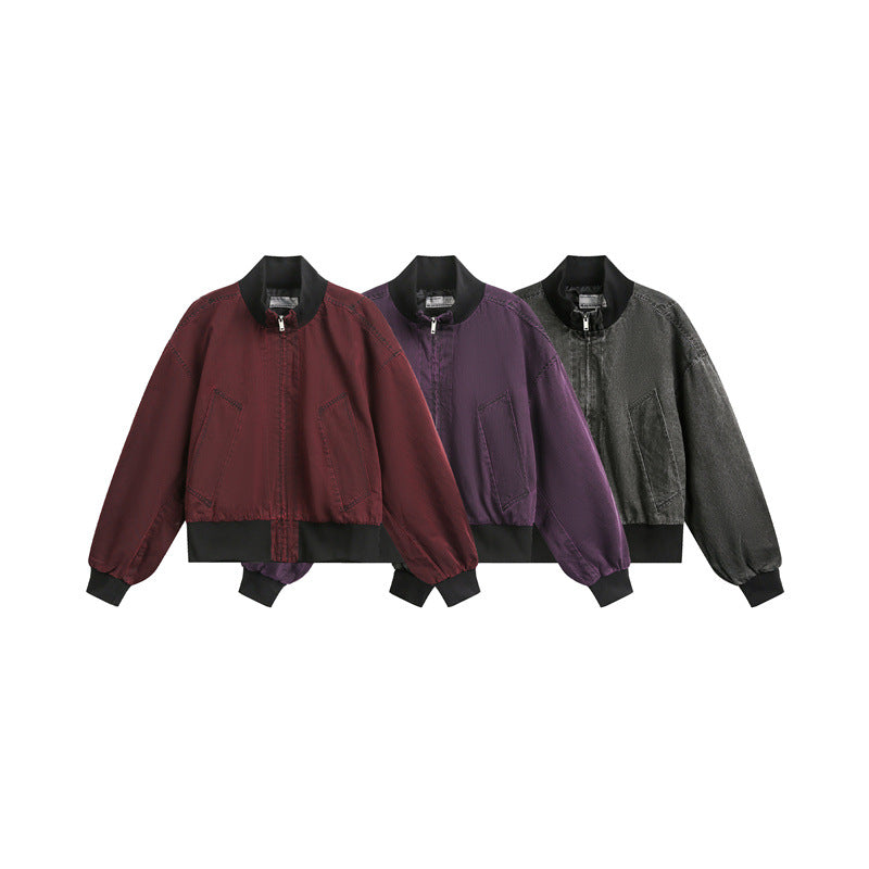 Unisex Kurz geschnittener Satin‑Bomber im Boxy‑Cut mit kontrastierendem Rippkragen und Ballonärmeln Nord Taschen
