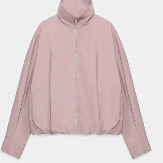 Damen Kurzweiter Blouson mit hohem Rollkragen und überlangen Manschetten Nord Taschen