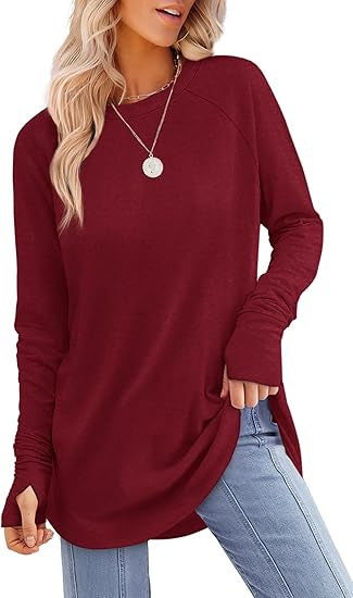 Damen lässiger Langarmshirt mit modernem Schnitt