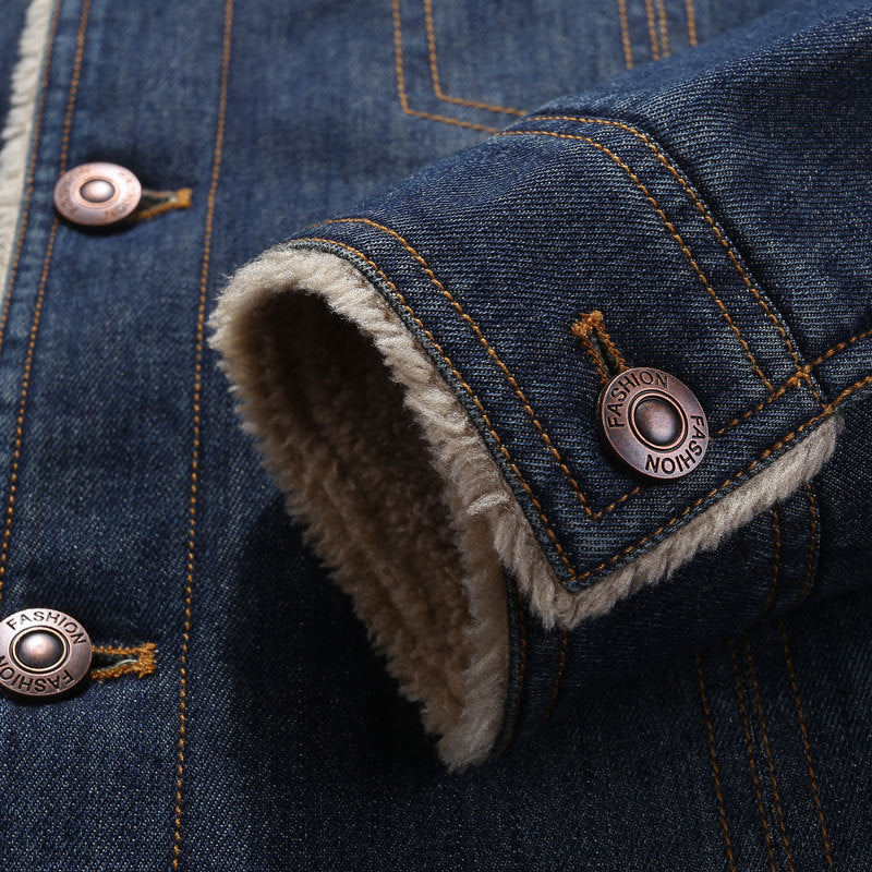 Herren Denim Jacke mit weichem Fleecefutter Nord Taschen