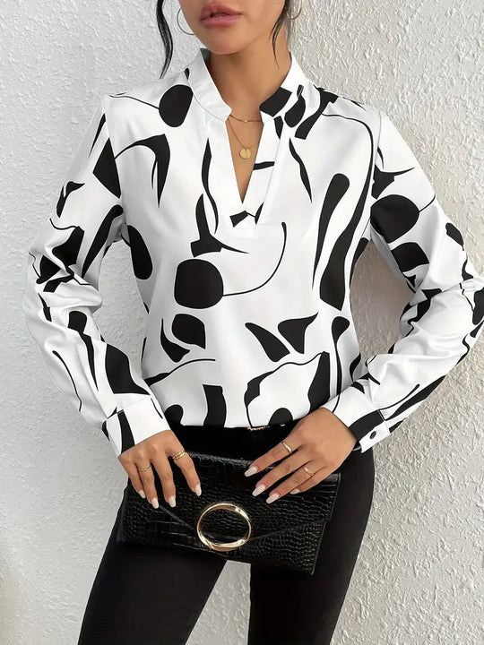 Damen Elegante Bluse mit modernem Muster