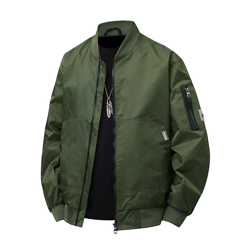 Herren Urbaner Nylon-Flight-Bomber mit Utility-Ärmeltasche und Zwei-Wege-Reißverschluss Nord Taschen