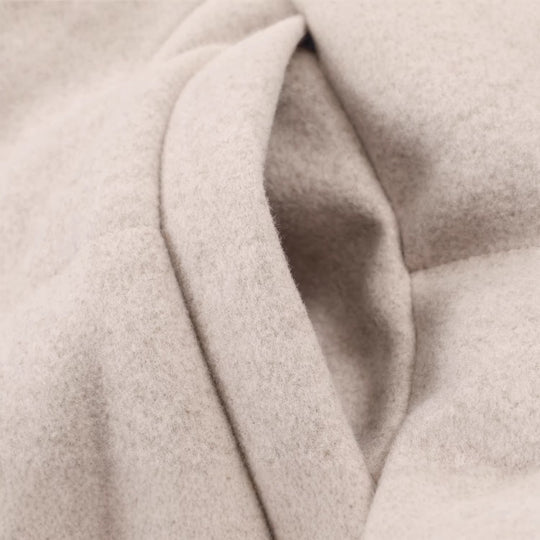 Damen Kurze wattierte Wollmix-Übergangsjacke mit hohem Stehkragen und verdeckter Druckknopfleiste Nord Taschen