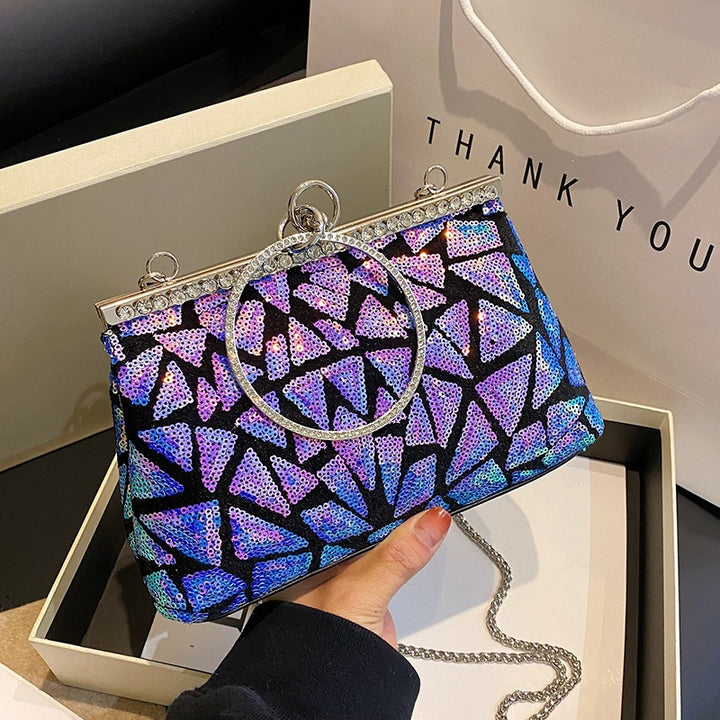 Damen glamouröse Clutch-Tasche mit funkelnden Pailletten Nord Taschen