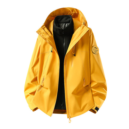 Herren Zweiteilige wasserdichte Outdoorjacke mit abnehmbarer Fleece‑Innenjacke und versiegelten Nähten Nord Taschen