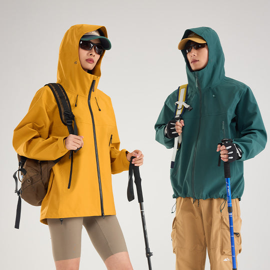 Damen Leichte technische Regenjacke im Oversize-Utility-Schnitt mit verstellbarer Kapuze Nord Taschen
