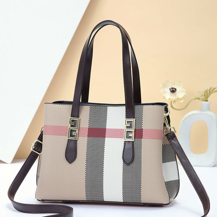 Damen Designer Handtasche mit stilvollem Karomuster und verstellbarem Schulterriemen Nord Taschen