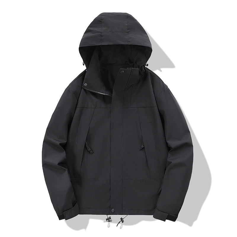 Herren wasserabweisende Softshell‑Jacke mit Kapuze, verstellbarem Saum und Multifunktionstaschen Nord Taschen