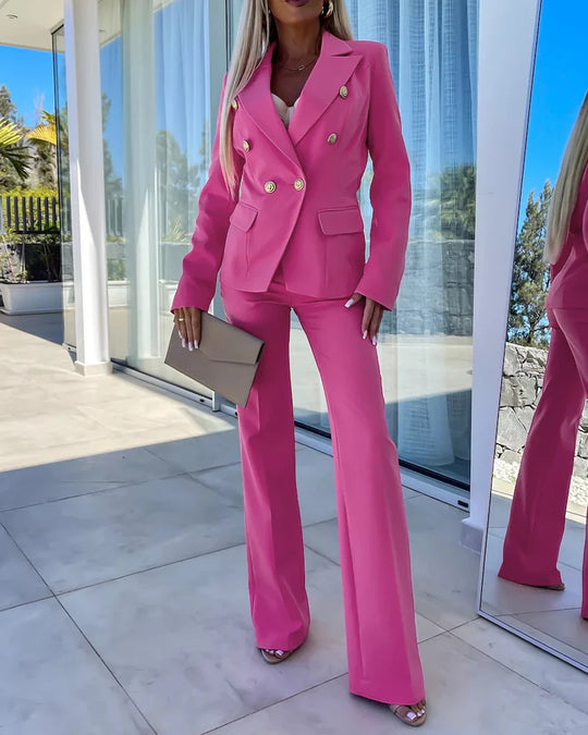 Damen Elegantes Blazer-Set mit weiter Hose Nord Taschen