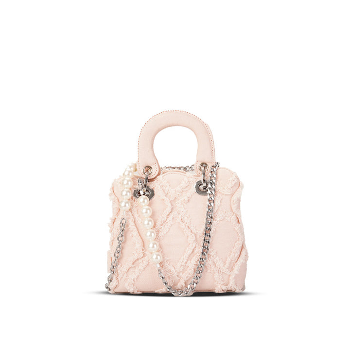 Damen Mini-Handtasche mit auffälligem eingeschnürtem Design und Perlenakzenten Nord Taschen