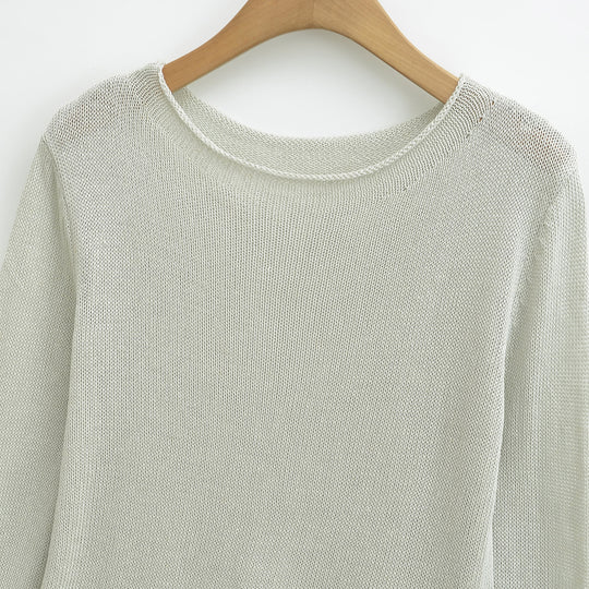 Damen Leichtes Feinstrick-Longsleeve mit ausgestellten Trompetenärmeln Nord Taschen