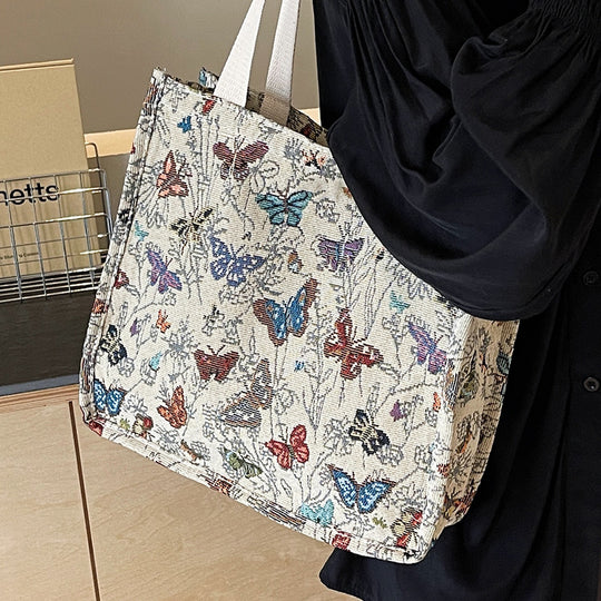 Damen Tragetasche mit floralem Motiv und robusten Griffen Nord Taschen