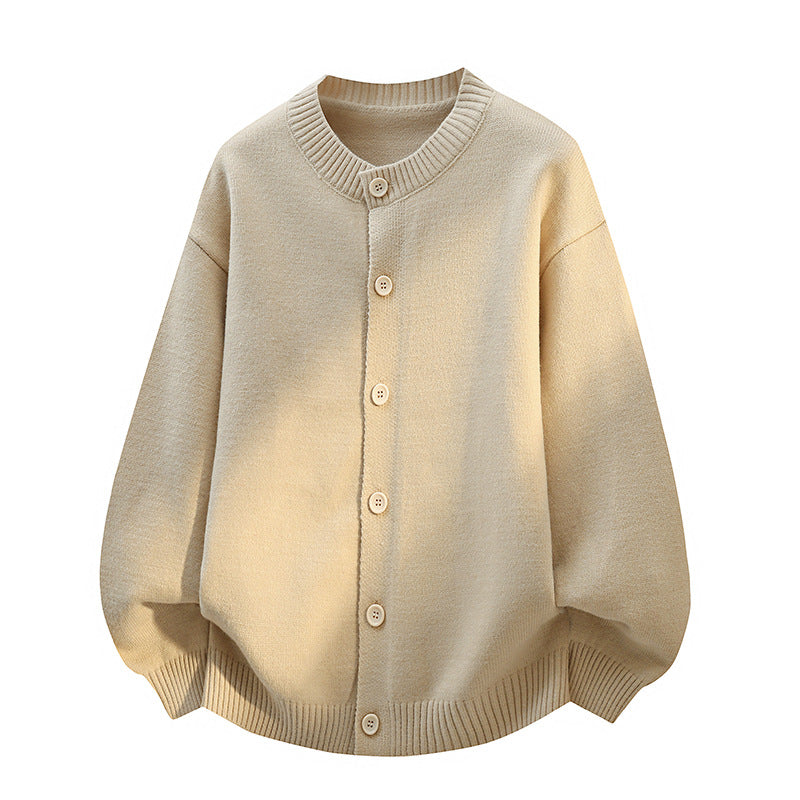 Unisex Oversize Strickcardigan mit Rundhalsausschnitt, Ballonärmeln & durchgehender Knopfleiste Nord Taschen