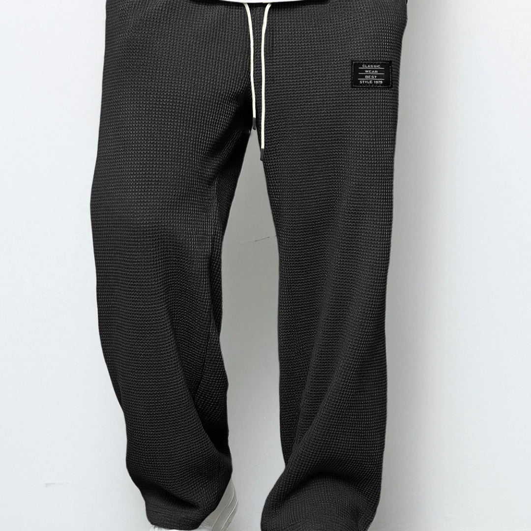 Herren Locker sitzende Waffelstrick-Jogginghose mit Tunnelzug & Eingrifftaschen Nord Taschen