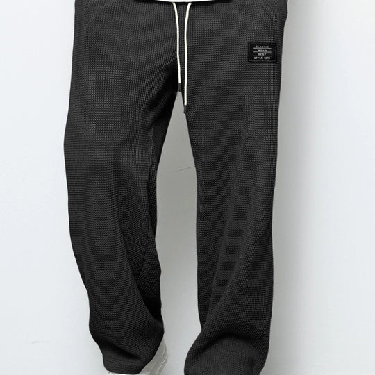 Herren Locker sitzende Waffelstrick-Jogginghose mit Tunnelzug & Eingrifftaschen Nord Taschen