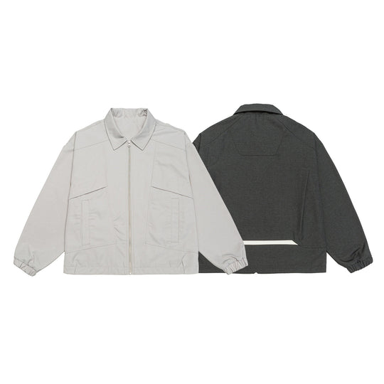 Unisex Kurzblouson im Boxy‑Cut mit Hemdkragen, sichtbarem Metallreißverschluss und Utility‑Pattentaschen Nord Taschen