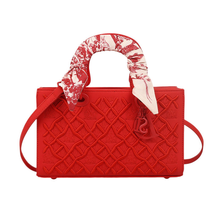 Damen elegante Handtasche mit strukturiertem Design und modischem Halsschal Nord Taschen