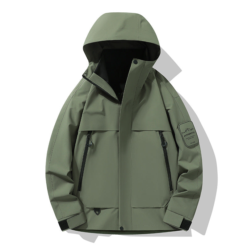 Herren multifunktionale Wasserfeste Softshell-Regenjacke mit abnehmbarer Fleece-Innenjacke Nord Taschen