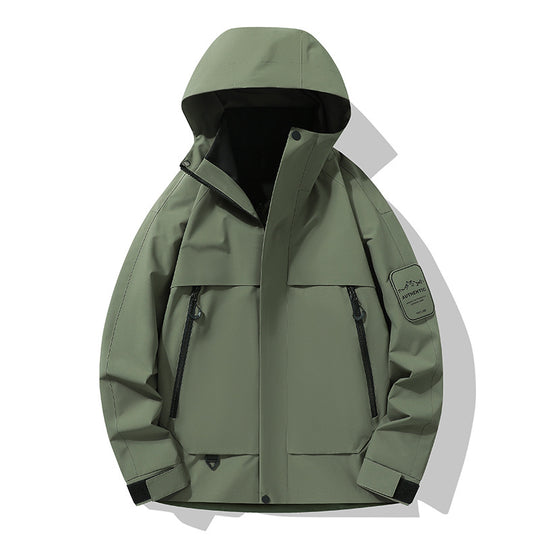 Herren multifunktionale Wasserfeste Softshell-Regenjacke mit abnehmbarer Fleece-Innenjacke Nord Taschen