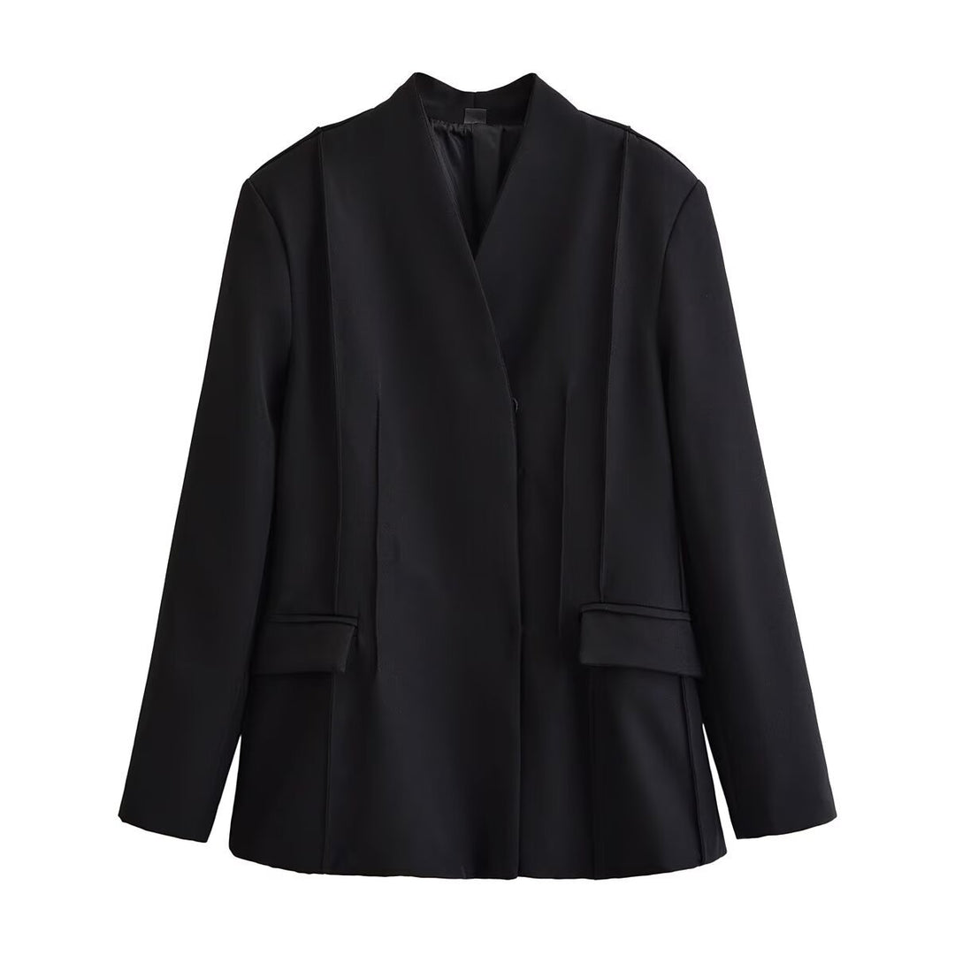 Damen Taillierter Blazer mit Schalkragen, verdeckter Knopfleiste und Pattentaschen Nord Taschen