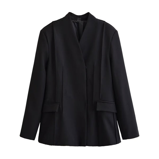 Damen Taillierter Blazer mit Schalkragen, verdeckter Knopfleiste und Pattentaschen Nord Taschen