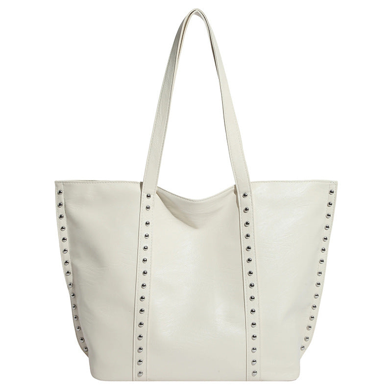 Damen Shopper Tasche mit modischen Nieten Nord Taschen
