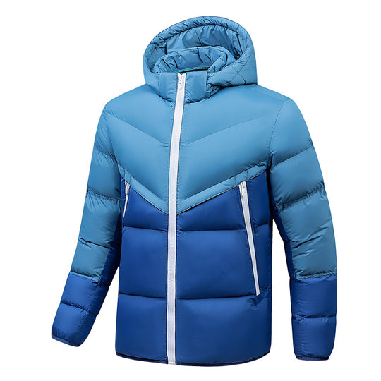 Herren Leichte Daunenoptik-Steppjacke mit Kapuze, winddichter Thermoisolierung und vertikalen Reißverschlusstaschen Nord Taschen