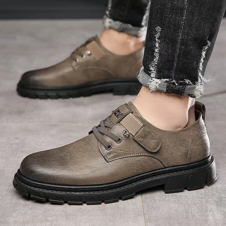 Herren bequeme Leder Schnürschuhe