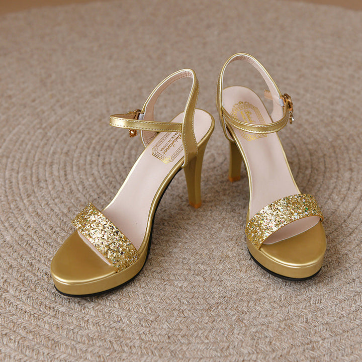 Damen elegante High Heels mit glitzerndem Riemendesign