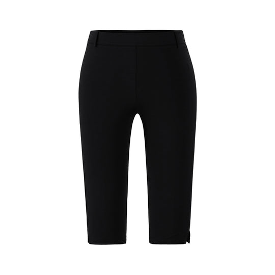 Damen Capri-Stretchhose mit hohem Bund, schmaler Silhouette und Bein-Schlitz Nord Taschen