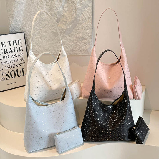 Damen Hobo-Tasche mit funkelndem Sternenmotiv Nord Taschen