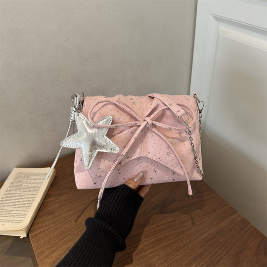 Damen Clutch-Tasche mit verspieltem Sternenmotiv und elegantem Kordelzug Nord Taschen