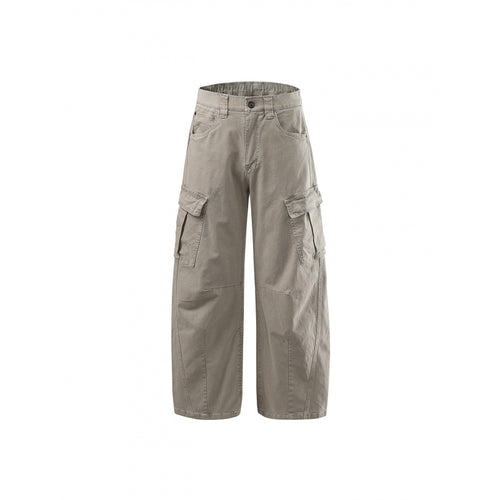 Damen Weite High Waist Cargo Culotte aus Baumwolltwill mit Mehrfachtaschen Nord Taschen