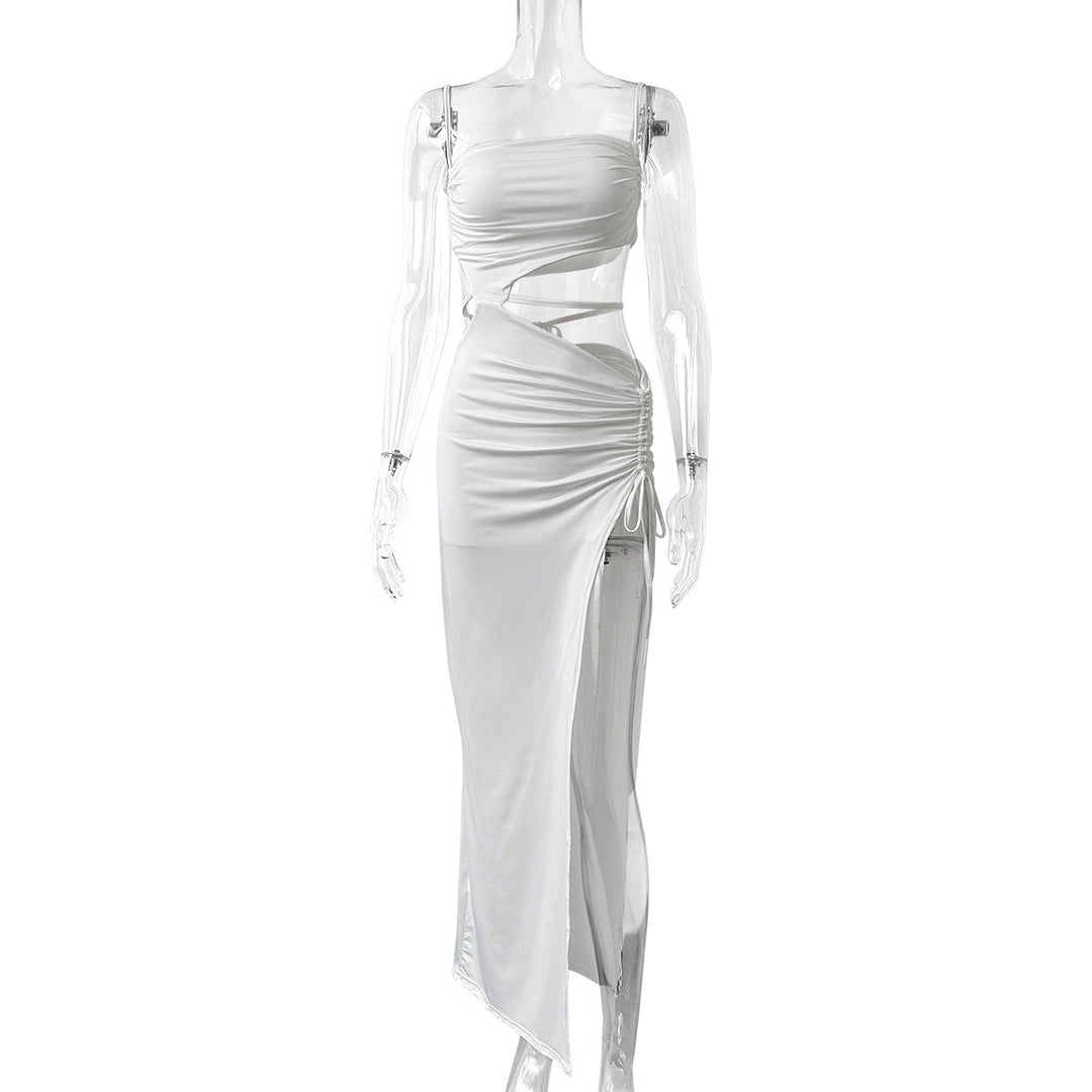 Damen Set mit Cropped Top und Maxirock mit Raffung