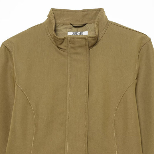 Damen Taillierte Cropped-Jacke mit Stehkragen und Prinzessnähten Nord Taschen
