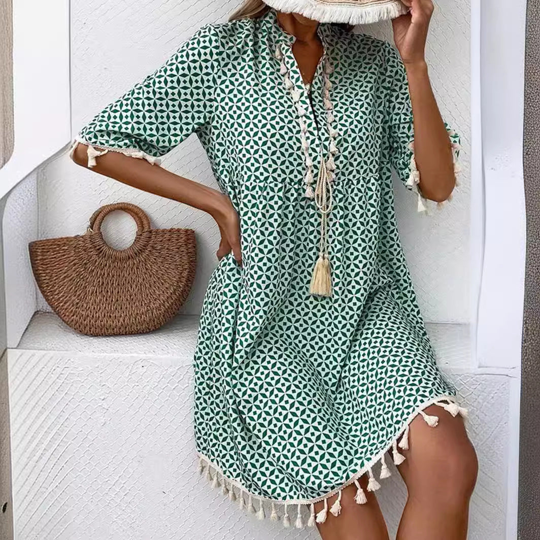Damen Sommerkleid mit modischem Muster
