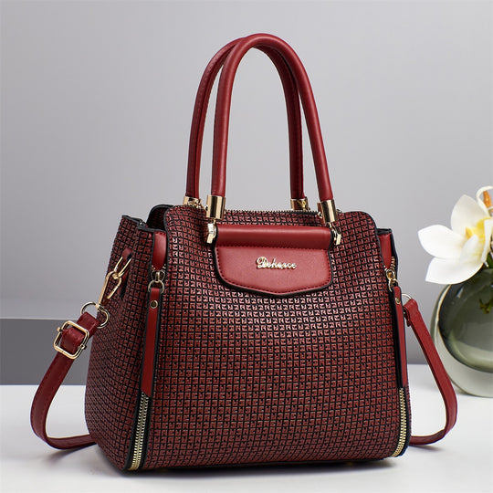 Damen elegante Handtasche mit strukturierter Oberfläche und glanzvollen Akzenten Nord Taschen