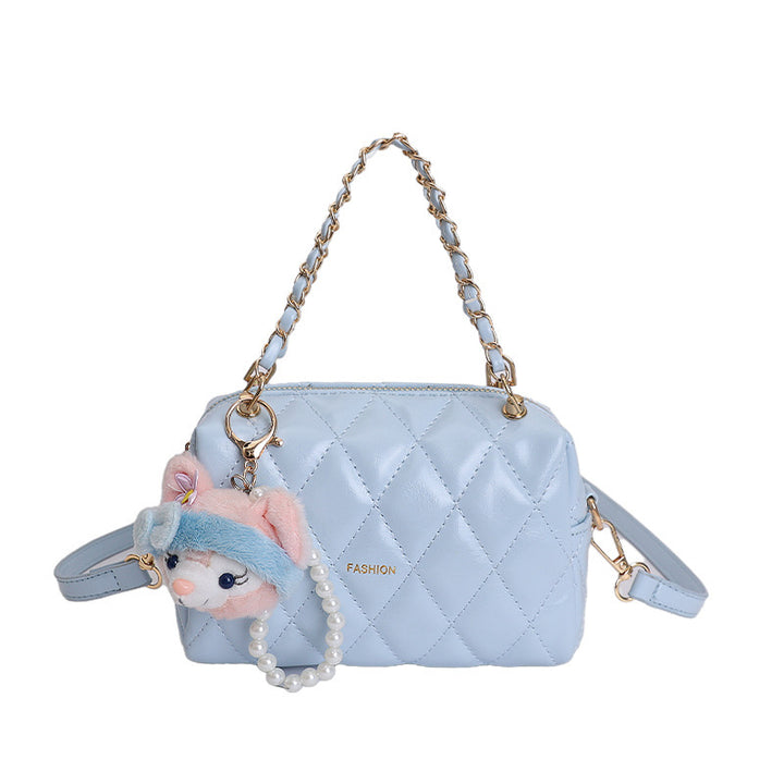 Damen modische Handtasche mit verspieltem Plüsch-Anhänger Nord Taschen