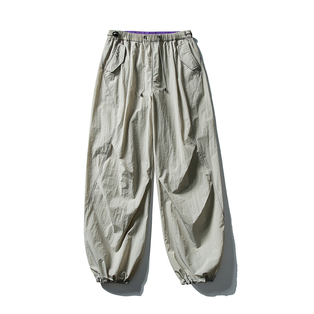 Unisex Weite Utility-Hose mit Ballon‑Silhouette, elastischem Tunnelzugbund und Bündchen Nord Taschen