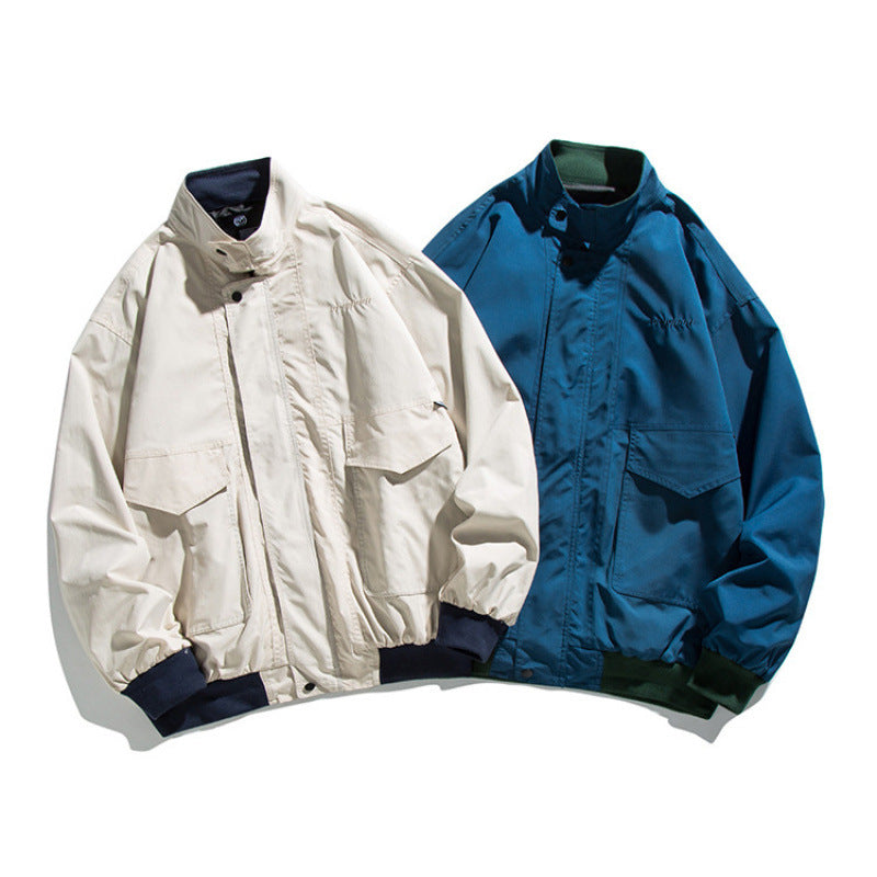 Herren Boxy-Bomberjacke im Utility-Stil mit hohem Stehkragen und aufgesetzten Klappen Nord Taschen