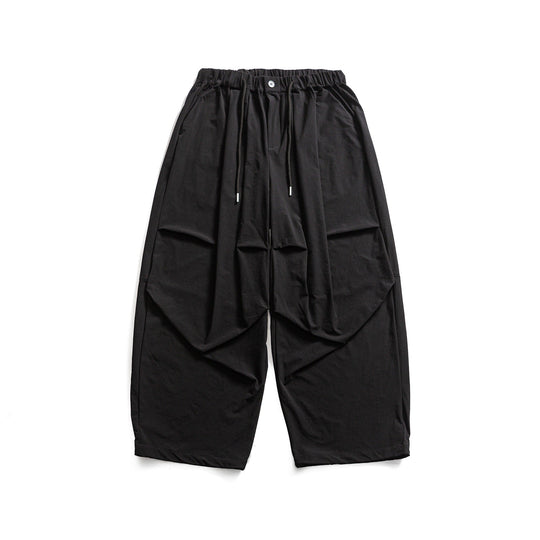 Damen Weite Cropped-Cargo-Culotte mit Tunnelzugbund und Falten-Detail Nord Taschen
